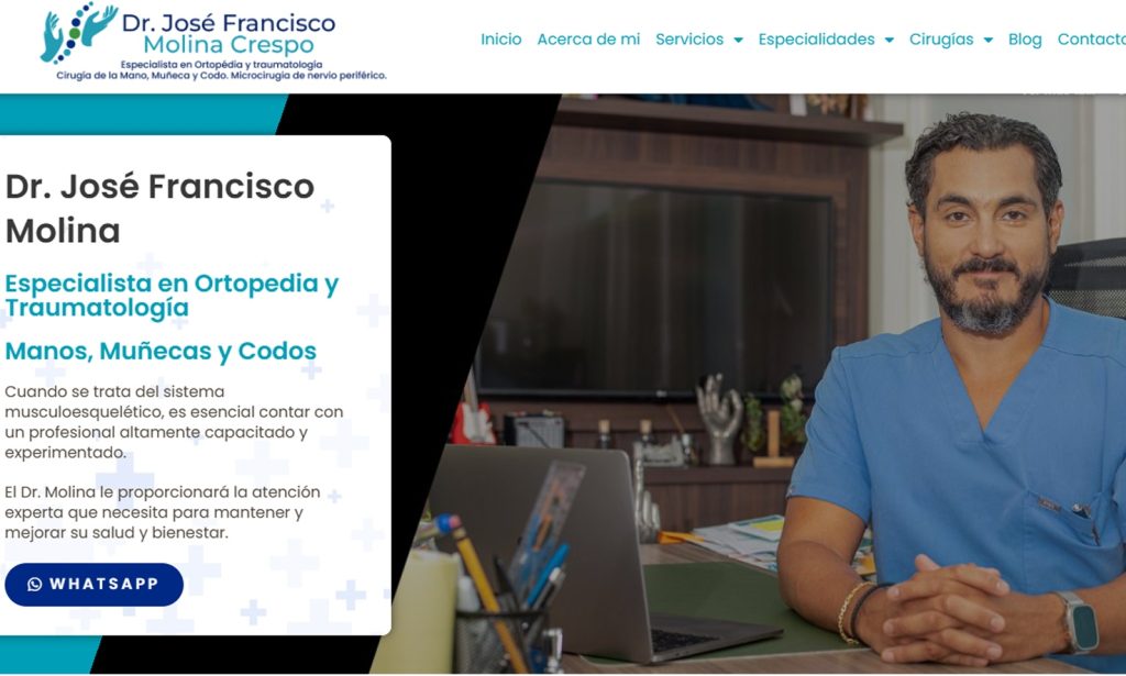 Captura del sitio web de Dr. José Francisco Molina — Ortopedia